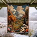 Vintage Landscape Colorful Natural Scene Woven Blanket - PoeticWovens