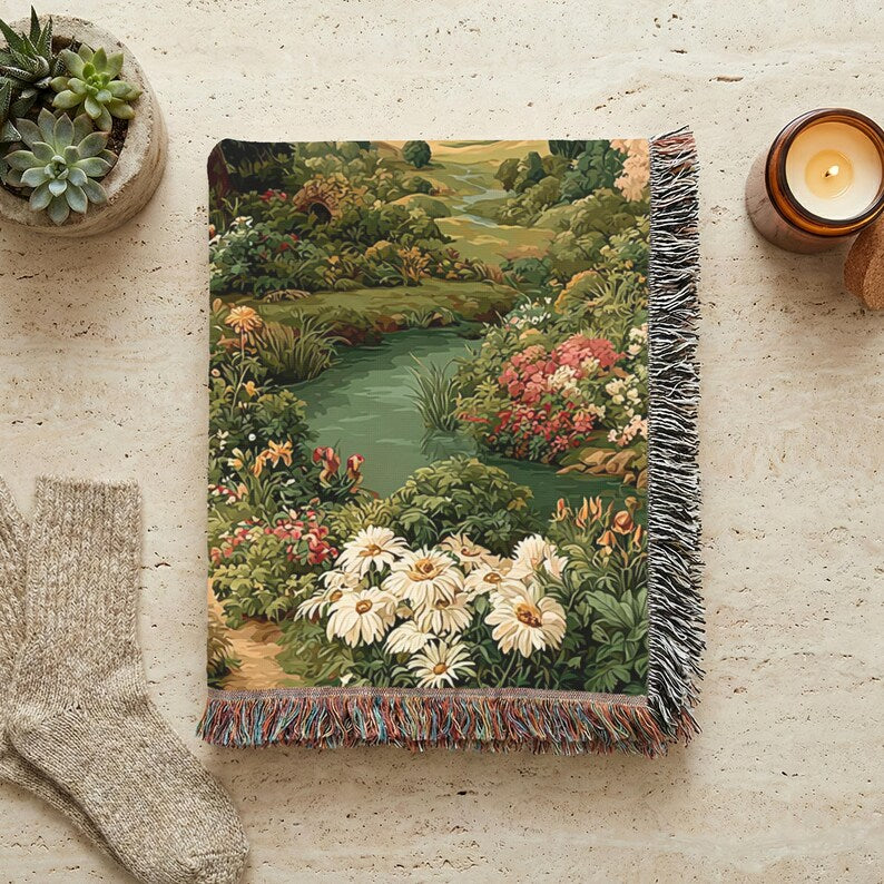 Countryside Garden Landscape - PoeticWovens