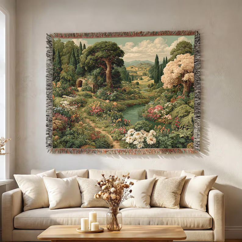 Countryside Garden Landscape - PoeticWovens