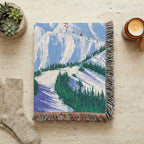 Mountain Ski Range Landscape Woven Blanket - PoeticWovens