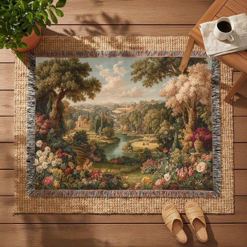 Vintage Landscape Tapestry - PoeticWovens