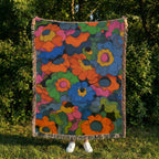 Abstract Floral Pattern Retro Vintage Styled Woven Blanket Wall art home decor tapestry Dorm room decor
