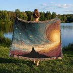 Night Sky Swirl Abstracto Woven Blanket - PoeticWovens