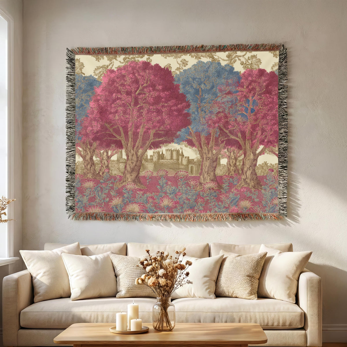 Vintage Autumn Trees Woven Blanket - PoeticWovens
