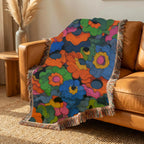 Abstract Floral Pattern Retro Vintage Styled - PoeticWovens